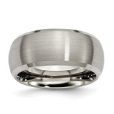 Titanium Satin and Polished 10mm Beveled Edge Band